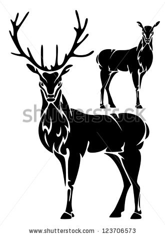 330x470 Deer Outline Clipart Black And White