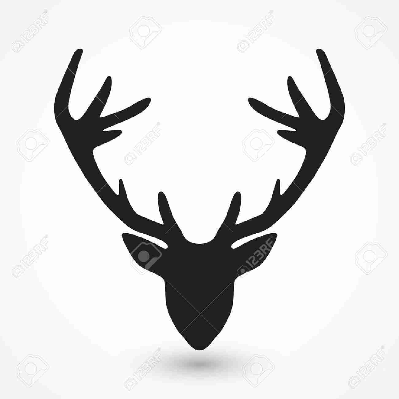 1300x1300 Royalty Free Deer Skull With Antlers Silhouette 178446326 Stock