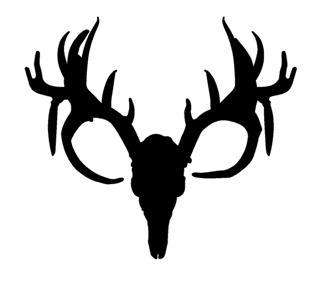 320x283 Deer Skull Silhouette Decal Sticker