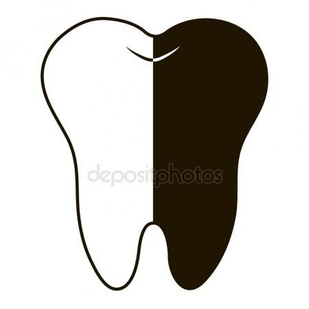 450x450 Simple Cartoon Tooth White Silhouette On A Blue Background, Teeth