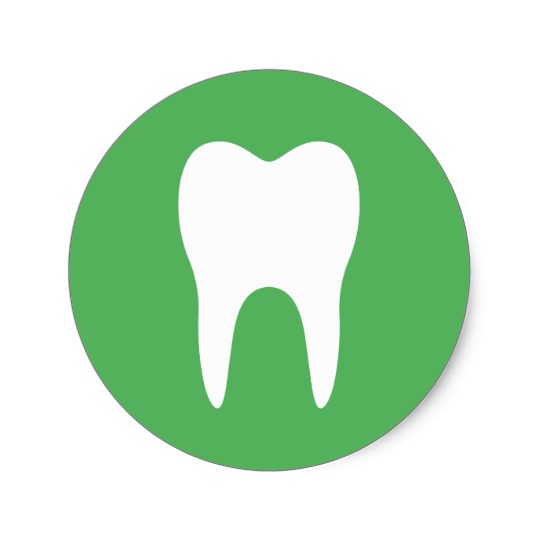 540x540 Tooth Silhouette Green Dentist Dental Sticker