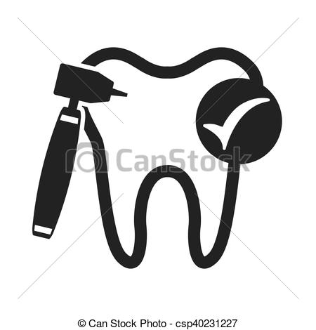 450x470 Tooth Silhouette With Dental Care Icon Vector Illustration