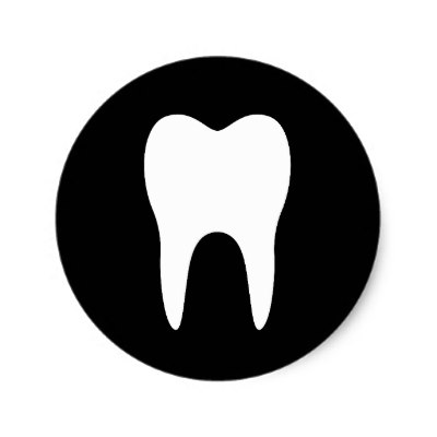 400x400 Blue And White Tooth Logo Dentist Dental Modern Square Sticker