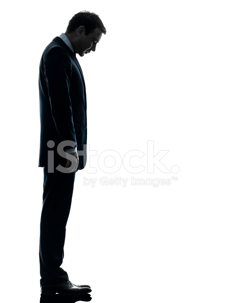 766x1024 Sad Business Man Looking Down Silhouette Stock Photos