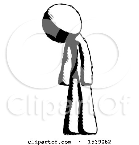 450x470 Ink Design Mascot Man Depressed With Head Down Turned Left By Leo
