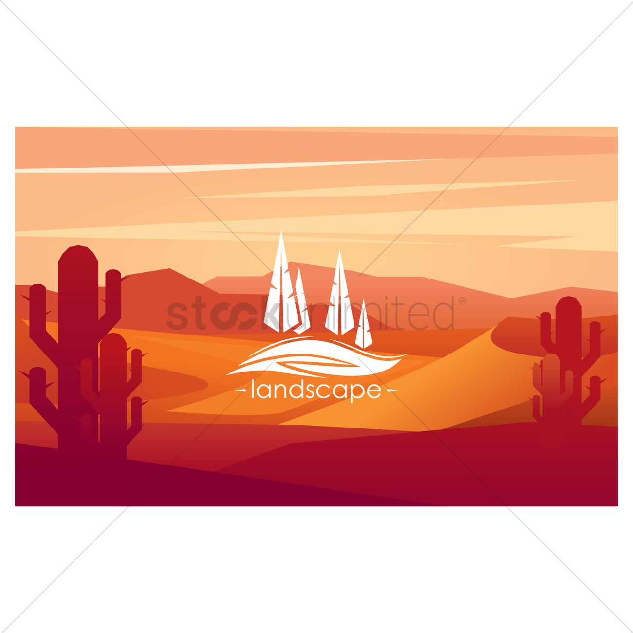 1300x1300 Desert Landscape Vector Image