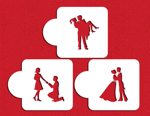 500x387 Designer Stencils Stages Of Love Silhouette Set C934 Cake
