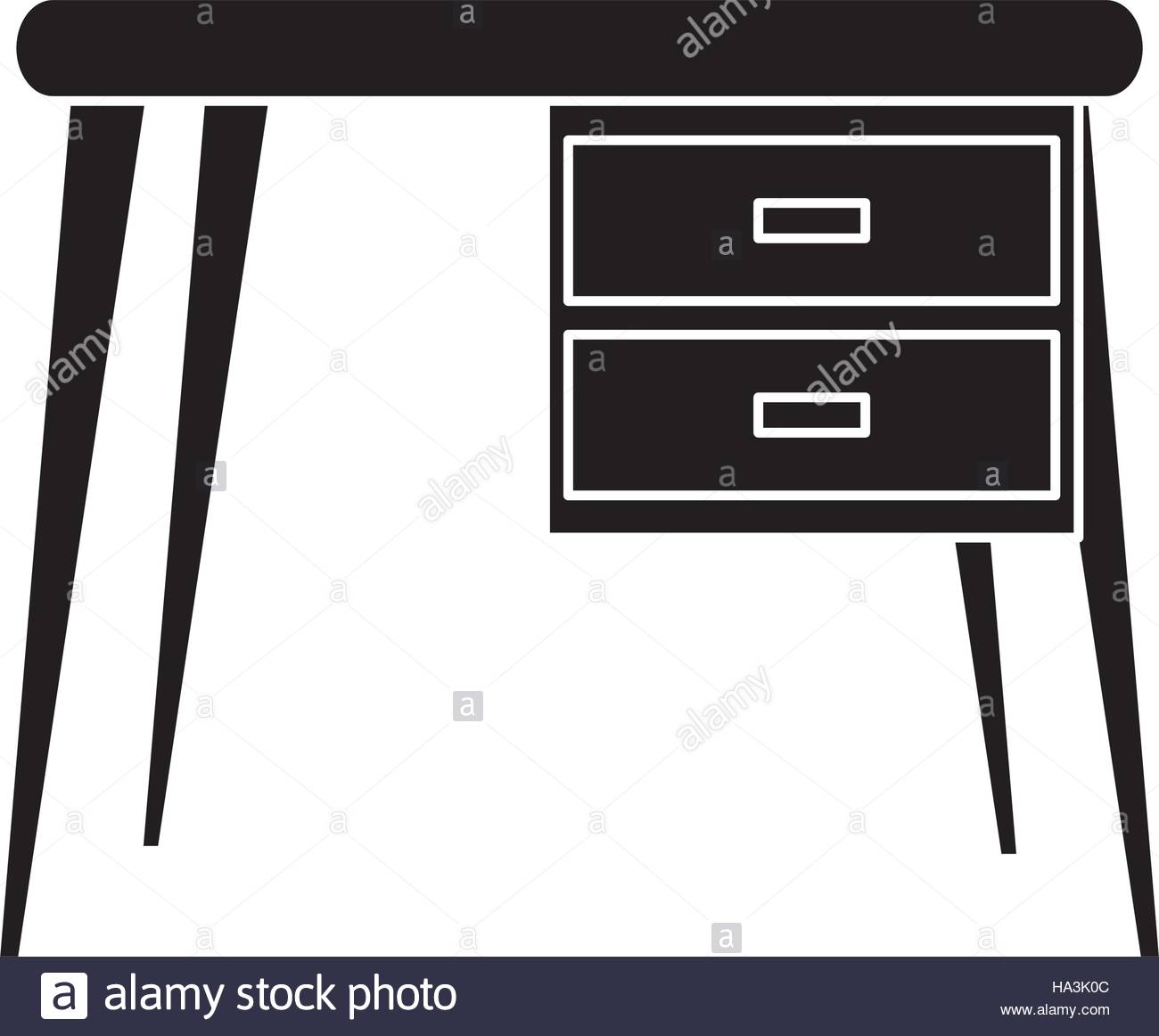 1300x1162 Silhouette Desk Office Work Place Icon Stock Vector Art