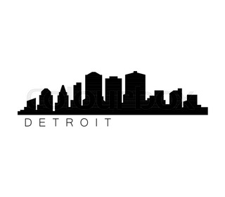 320x280 Detroit City Skyline Silhouette