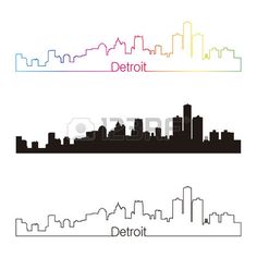 236x236 Stock Illustrations A Silhouette Of The Detroit Michigan Skyline