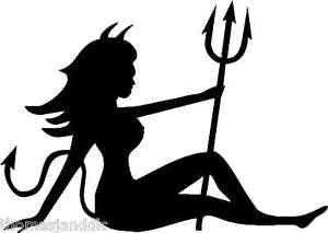 300x213 Devil Girl Mudflap Girl Silhouette Decal Trucker Ebay
