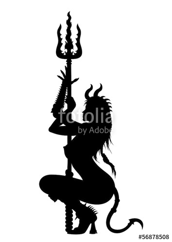354x500 Devil Woman Striptease Silhouette Stock Image And Royalty Free