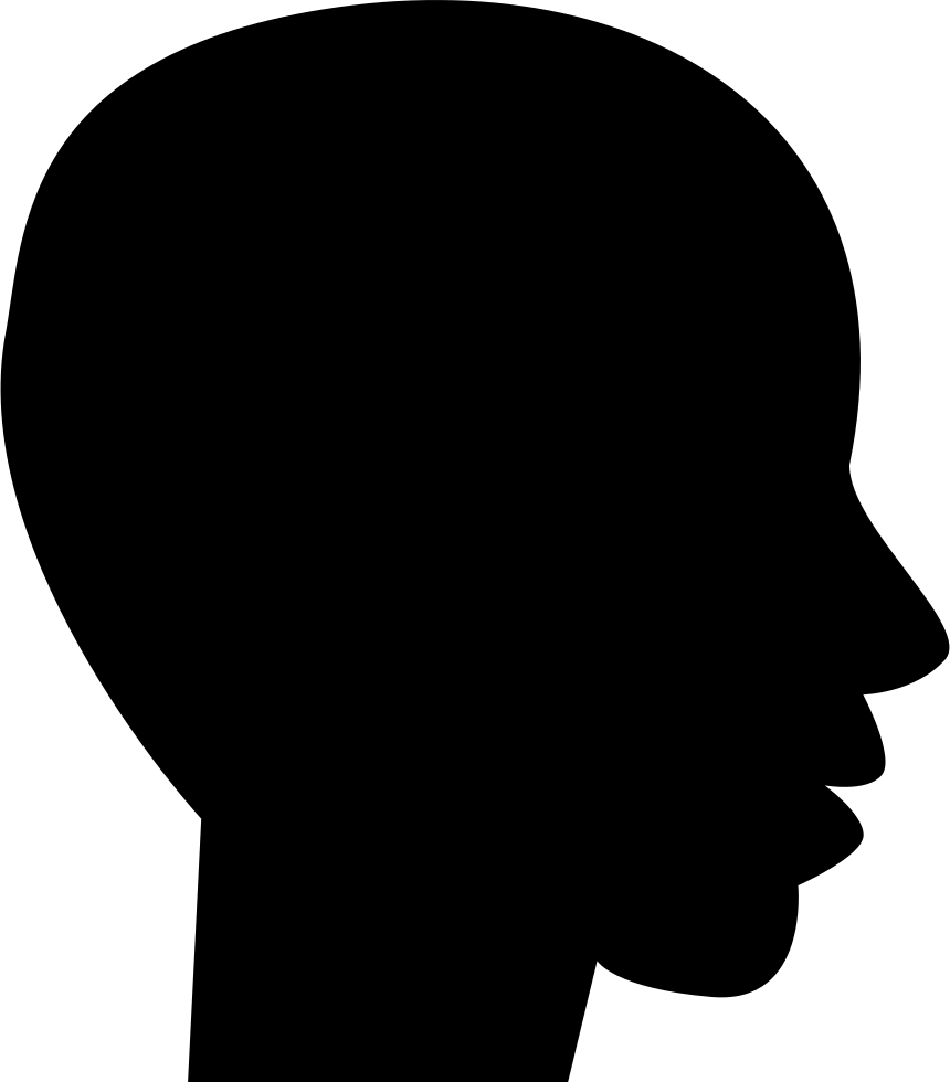860x980 Head Side View Black Silhouette Of Male Bald Shape Svg Png Icon