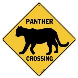 300x300 Panther Metal Silhouette Crossing Sign 16 12 X 16 12 Diamond