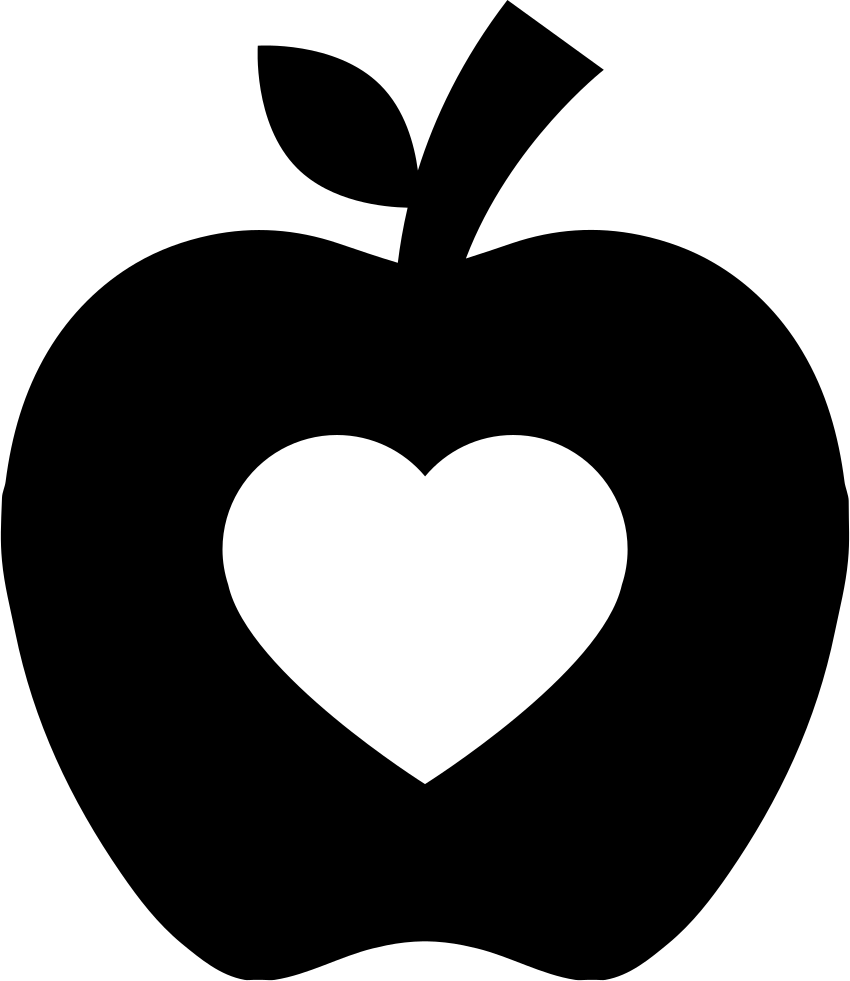 850x981 Apple Silhouette With Heart Shape Svg Png Icon Free Download