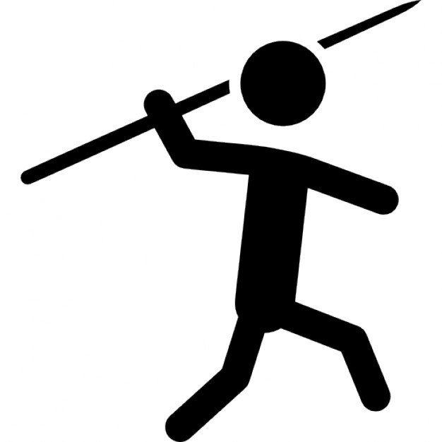 626x626 Throwing Javelin Silhouette Of A Male Thrower Icons Free Download
