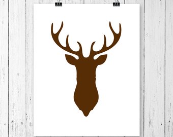 340x270 Stag Head Silhouette Etsy
