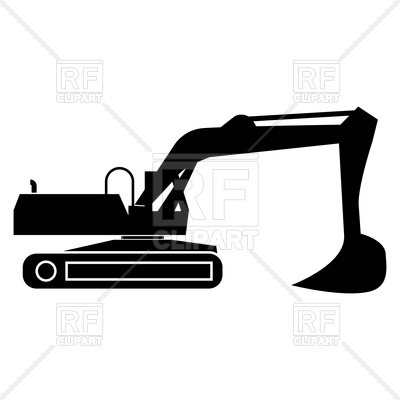 400x400 Excavator Black Color Icon Royalty Free Vector Clip Art Image