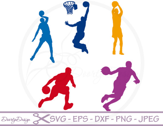 570x440 Svg Cutting Files Basketball Silhouette Digital Clipart, Clipart