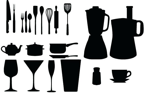 600x380 Kitchen Utensils Silhouette Vector Free Kitchen Utensils