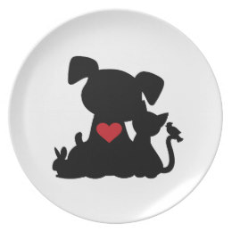260x260 Kitty Silhouette Plates Zazzle