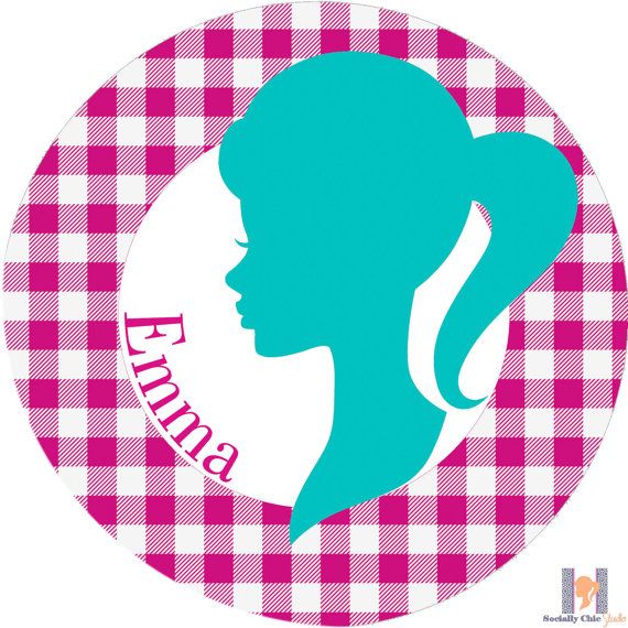 570x570 Personalized Children's Pink Gingham Dinner Platend Bowl Set.