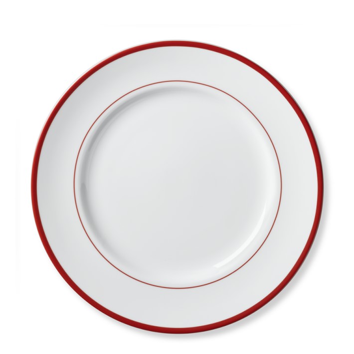 710x710 Brasserie Red Banded Porcelain Dinner Plates, Set Of 4 Williams