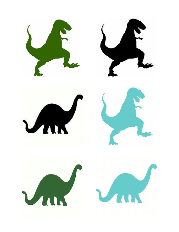 570x738 Dinosaur Download Iron On 6 Silhouettes Fabric Transfer Printable