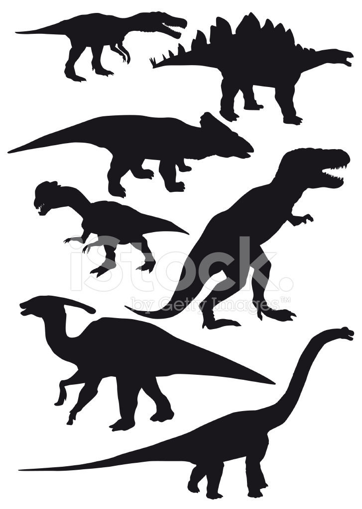 727x1024 Dinosaurs Vector Set Stock Vector