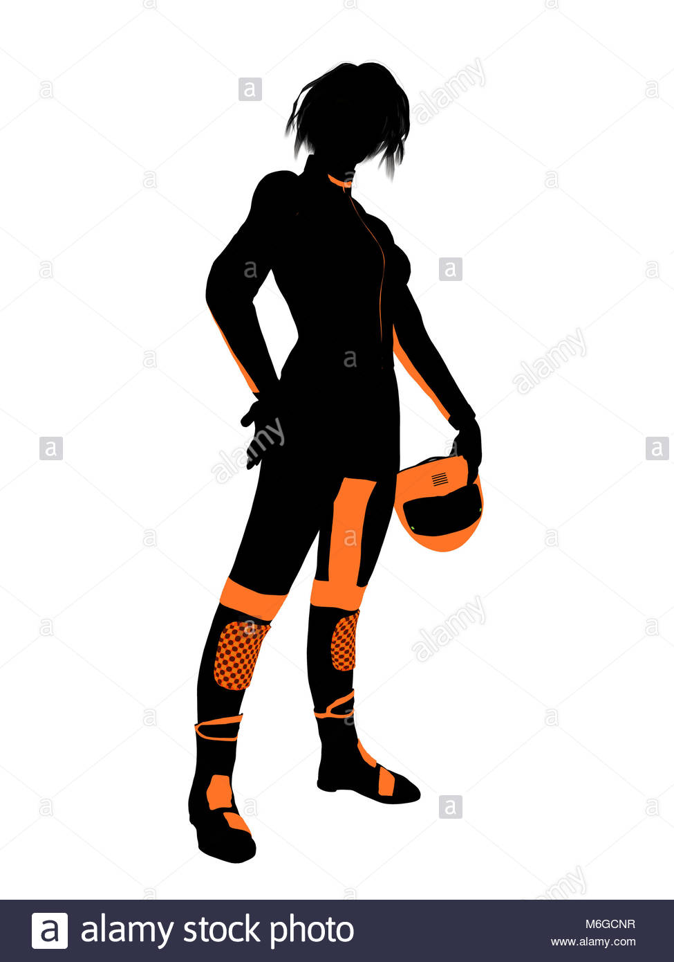 975x1390 Female Motorcycle Rider Art Illustration Silhouette On A White