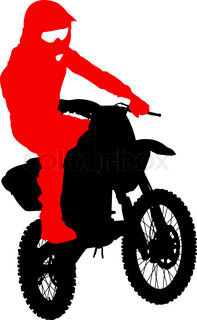 197x320 Motocross Jump Silhouette On White Background Stock Vector