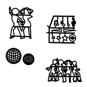 300x300 Patchwork Cutters Disco Dancers Silhouette Night Club Sugarcraft
