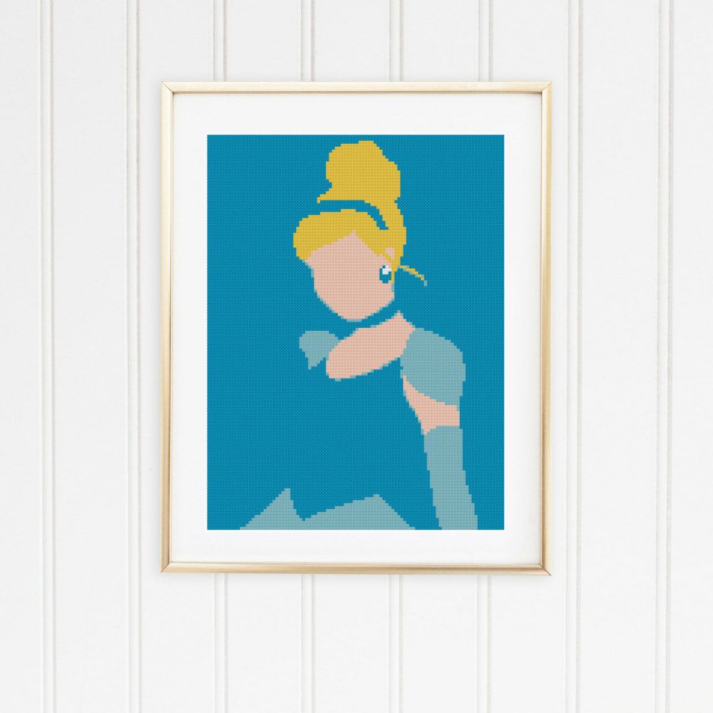1000x1000 Cinderella Silhouette Cross Stitch Patternprincess Silhouette
