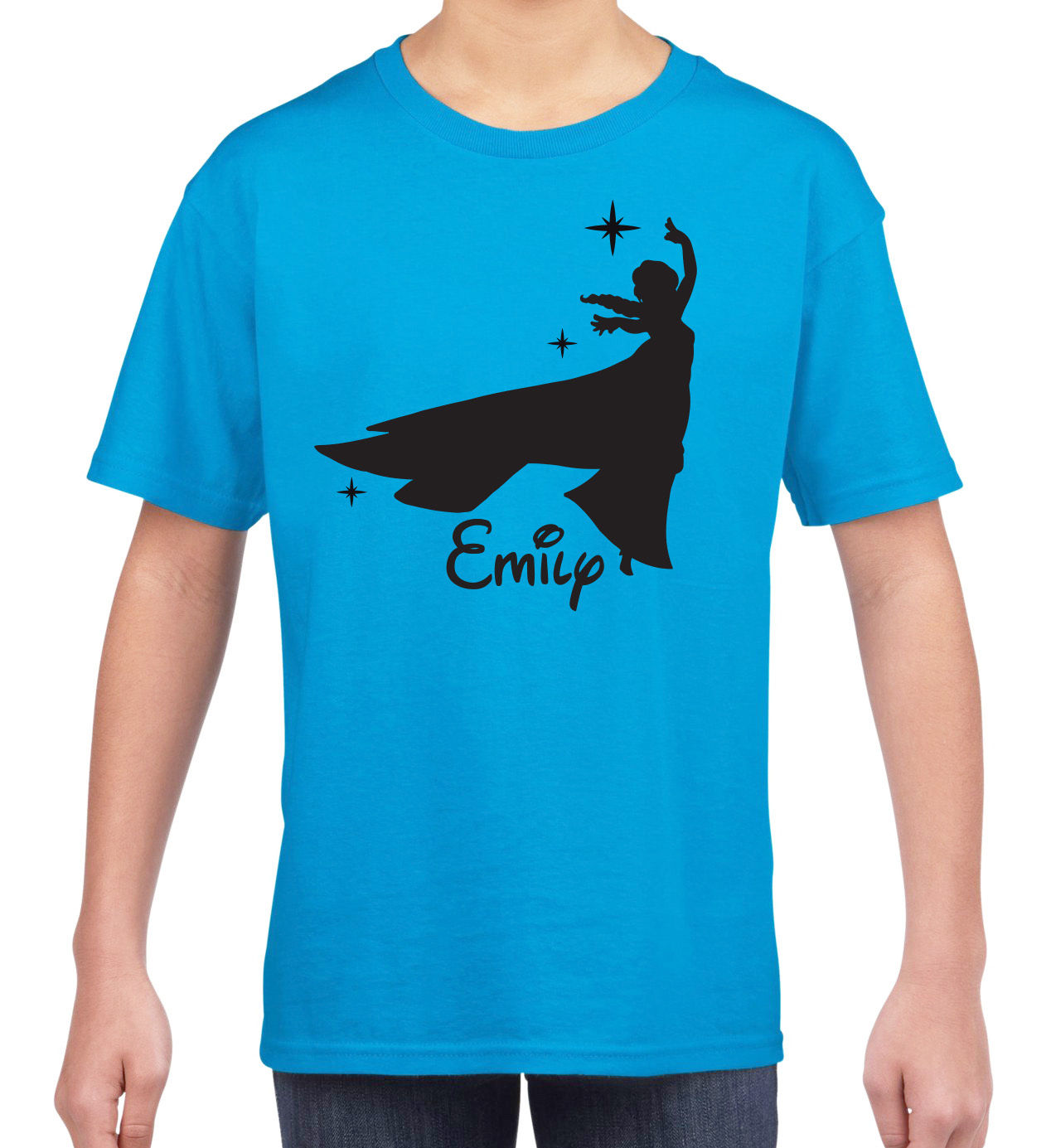 1268x1385 Kids Personalised Silhouette Princess Disney Elsa Inspired Name T