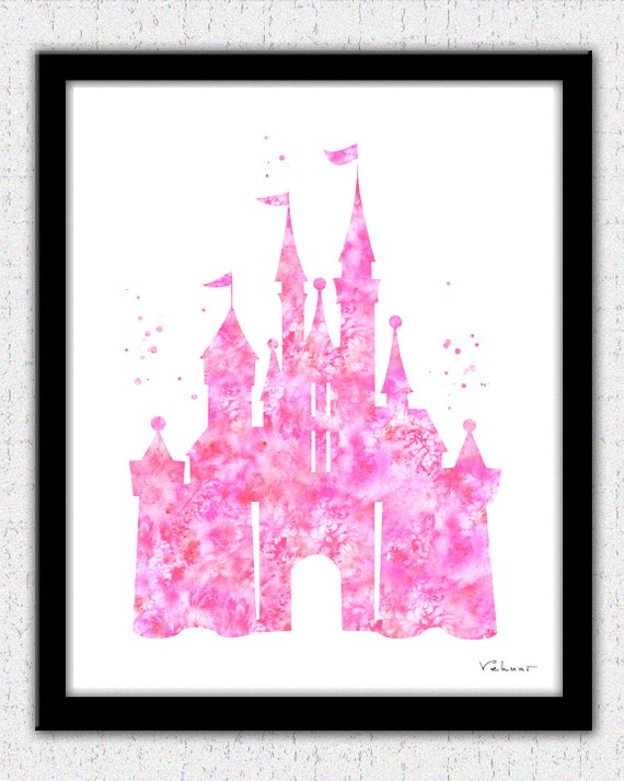 570x713 Pink Cinderella Castle Wall Art Disney Castle Princess
