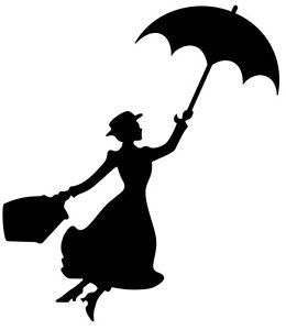 260x300 Mary Poppins Silhouette 6 Black Car Truck Vinyl Decal Art Wall