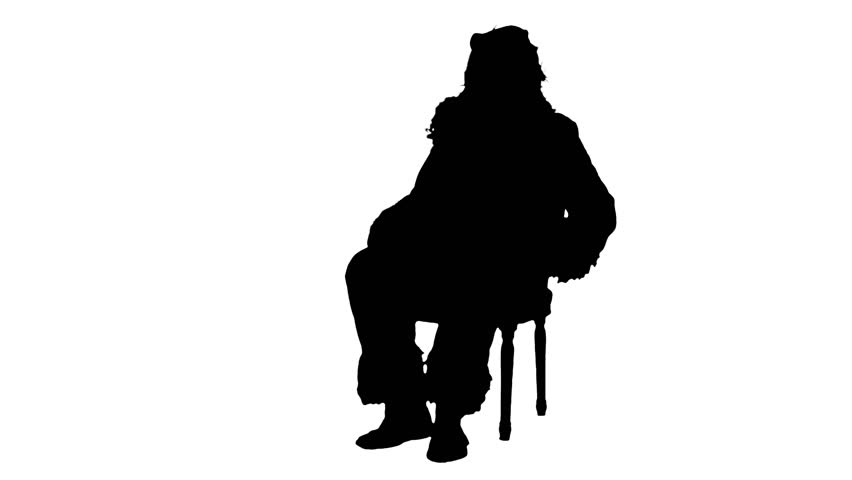 852x480 Silhouette Santa Claus Sitting On Chair With Letters In Hands