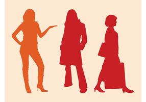 286x200 Standing People Silhouettes Set