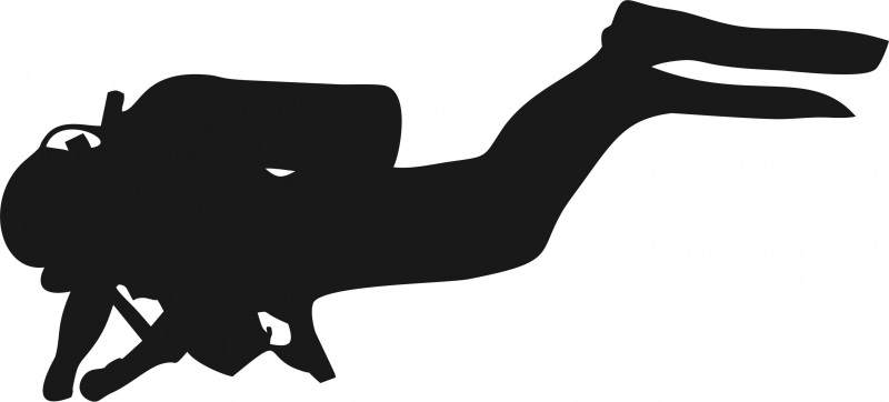 800x362 Seamanfrogman Diver Silhouette Die Cut Appliques