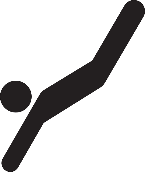 504x595 Person Diving Falling Tripping Silhouette Clip Art