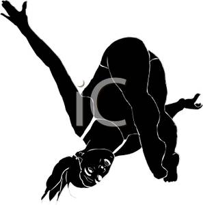297x300 Black Silhouette Of A Girl Diving