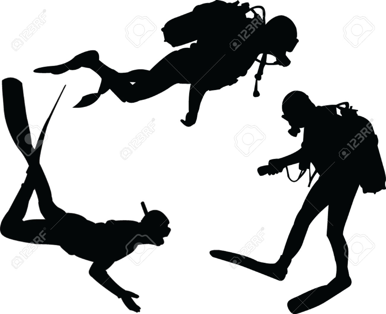 1300x1058 Snorkling Silhouette Clipart