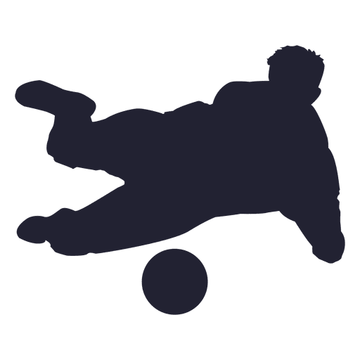 512x512 Soccer Player Diving Silhouette