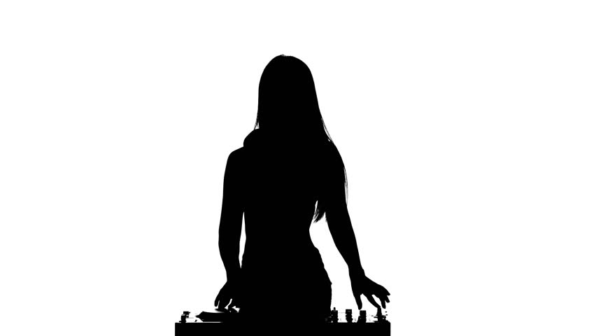 852x480 Girl Dj And Dancing Erotically Playing On Turntables. White