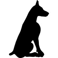 200x200 Doberman Pinscher Silhouette Vinyl Cutting
