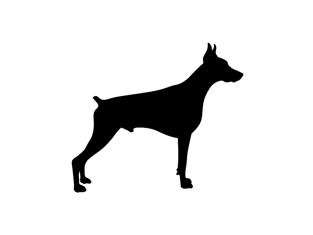 1024x768 Doberman Pinscher V1 Dog Breed Silhouette Custom Die Cut Vinyl