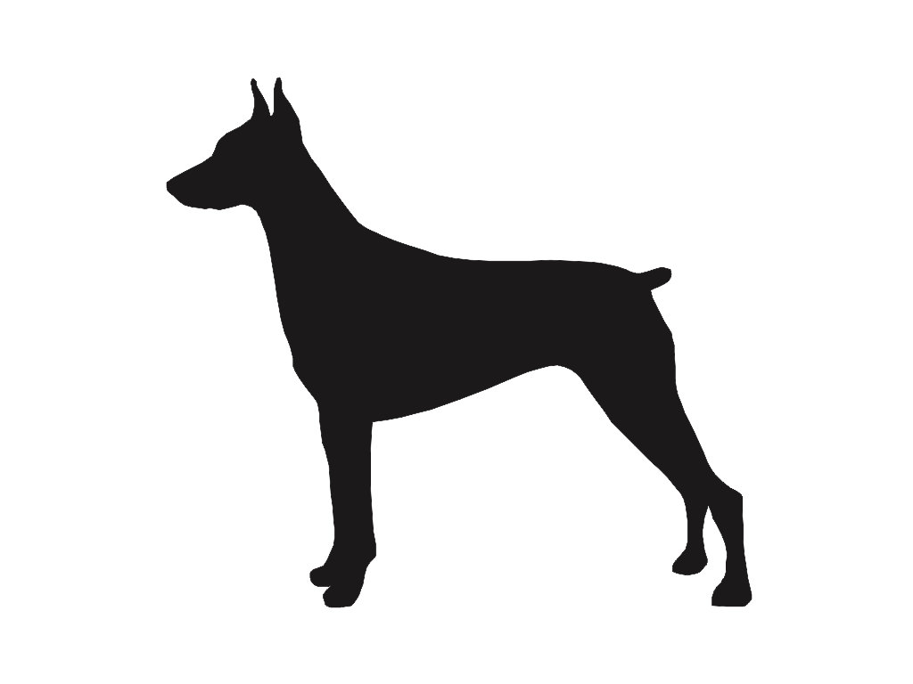 1024x768 Doberman Pinscher V2 Dog Breed Silhouette Custom Die Cut Vinyl