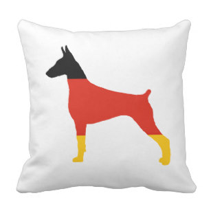 307x307 Doberman Silhouette Pillows