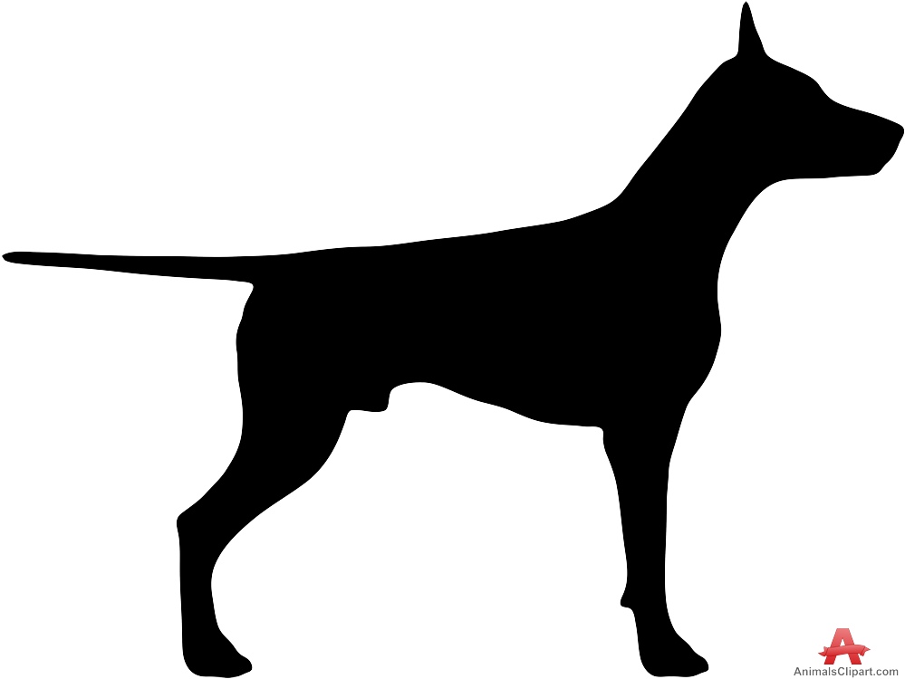 999x750 Doberman Dog Silhouette Free Clipart Design Download