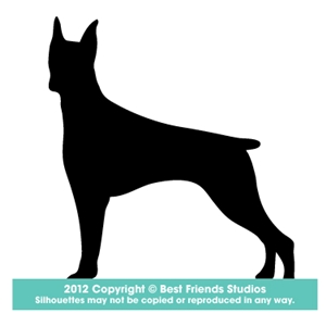 300x300 Doberman Pinscher Dog Silhouette Gifts, Stationery, Address Labels